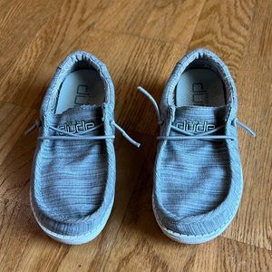 Kids gray Hey Dude child size 10.  Excellent condition.
